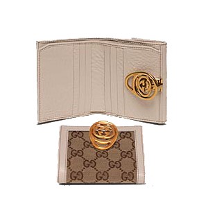 Brun Gucci Volet Français Porte-Monnaie Avec Verrouillage Détail